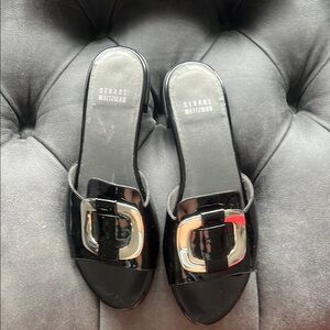 Stuart Weitzman Black Sandals Sleek Design Comfortable Fit
